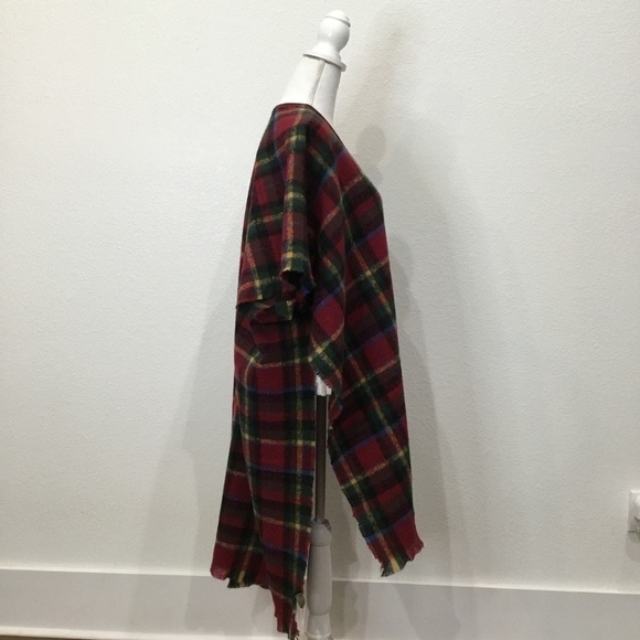 STYLINE Plaid Open Front Poncho - Picture 4 of 8